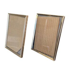 Vintage Gold Embossed 5x7 Picture Frames Set Of 2 With Easel Back Display